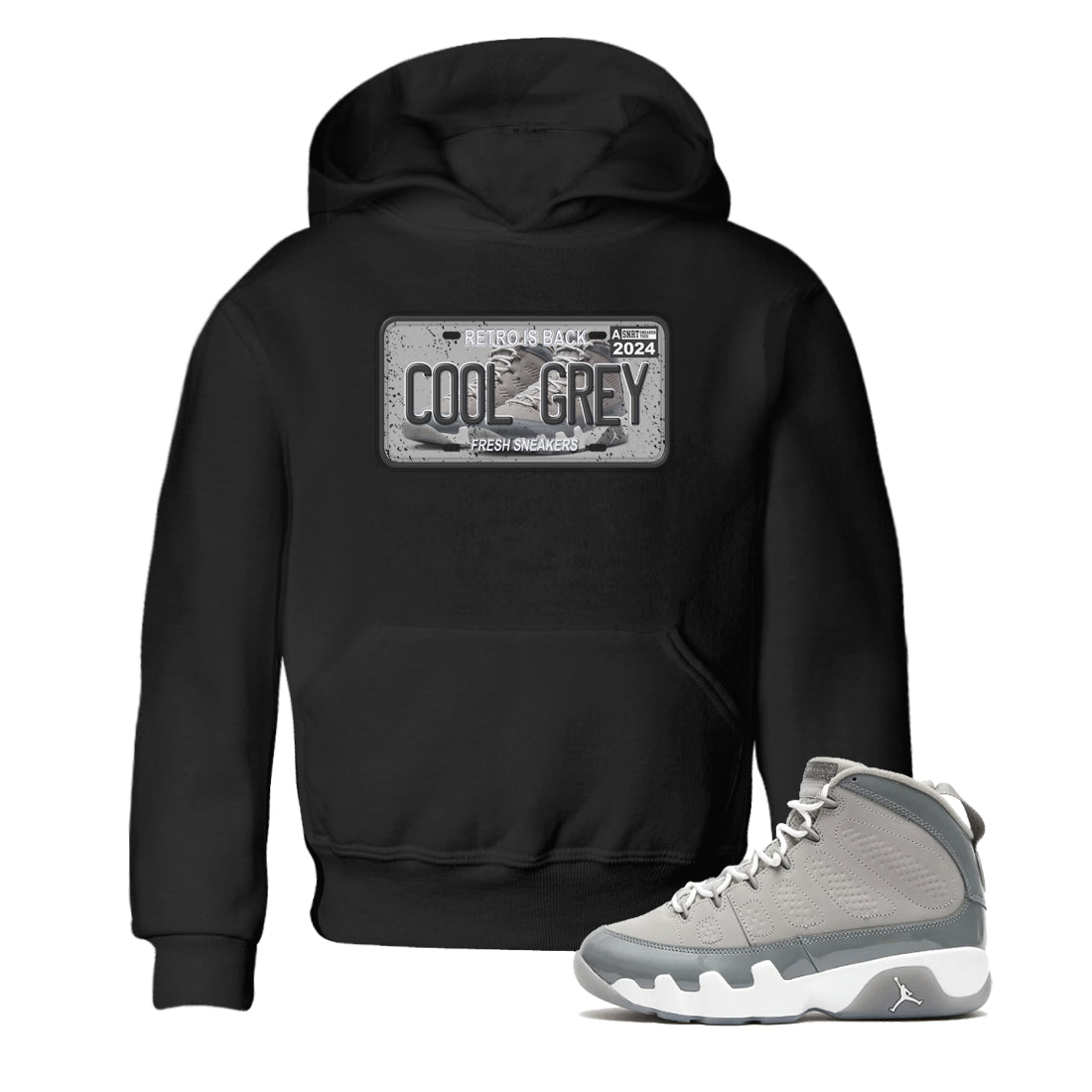 9s Cool Grey shirts to match jordans Sneaker Plate sneaker match tees Air Jordan 9 Retro Cool Grey match shoes to clothes SNRT Sneaker Tees Youth Baby Black 1 tee
