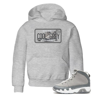 9s Cool Grey shirts to match jordans Sneaker Plate sneaker match tees Air Jordan 9 Retro Cool Grey match shoes to clothes SNRT Sneaker Tees Youth Baby Heather Grey 1 tee