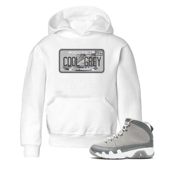 9s Cool Grey shirts to match jordans Sneaker Plate sneaker match tees Air Jordan 9 Retro Cool Grey match shoes to clothes SNRT Sneaker Tees Youth Baby White 1 tee
