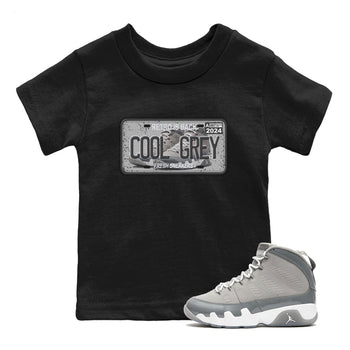 9s Cool Grey shirts to match jordans Sneaker Plate sneaker match tees Air Jordan 9 Retro Cool Grey match shoes to clothes SNRT Sneaker Tees Youth Baby Black 1 tee