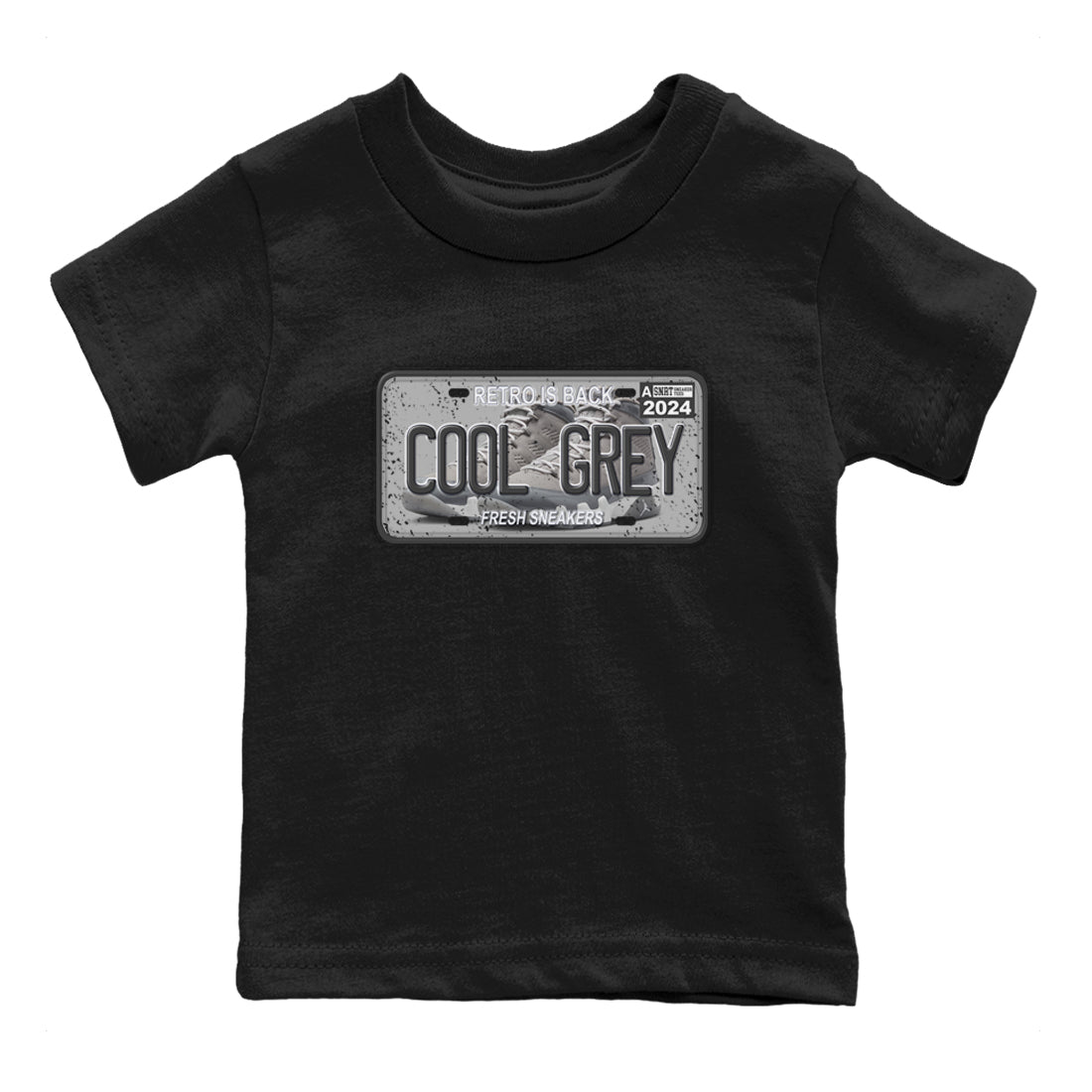 9s Cool Grey shirts to match jordans Sneaker Plate sneaker match tees Air Jordan 9 Retro Cool Grey match shoes to clothes SNRT Sneaker Tees Youth Baby Black 2 tee