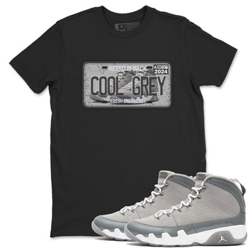 9s Cool Grey shirts to match jordans Sneaker Plate sneaker match tees Air Jordan 9 Retro Cool Grey match shoes to clothes SNRT Sneaker Tees unisex cotton Black 1 shirts