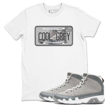 9s Cool Grey shirts to match jordans Sneaker Plate sneaker match tees Air Jordan 9 Retro Cool Grey match shoes to clothes SNRT Sneaker Tees unisex cotton White 1 shirts