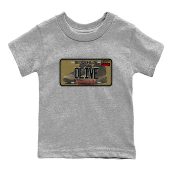 9s Olive shirts to match jordans Sneaker Plate sneaker match tees Air Jordan 9 Olive match shoes to clothes SNRT Sneaker Tees Youth Baby Heather Grey 2 tee