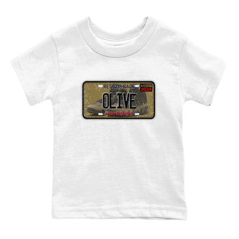 9s Olive shirts to match jordans Sneaker Plate sneaker match tees Air Jordan 9 Olive match shoes to clothes SNRT Sneaker Tees Youth Baby White 2 tee