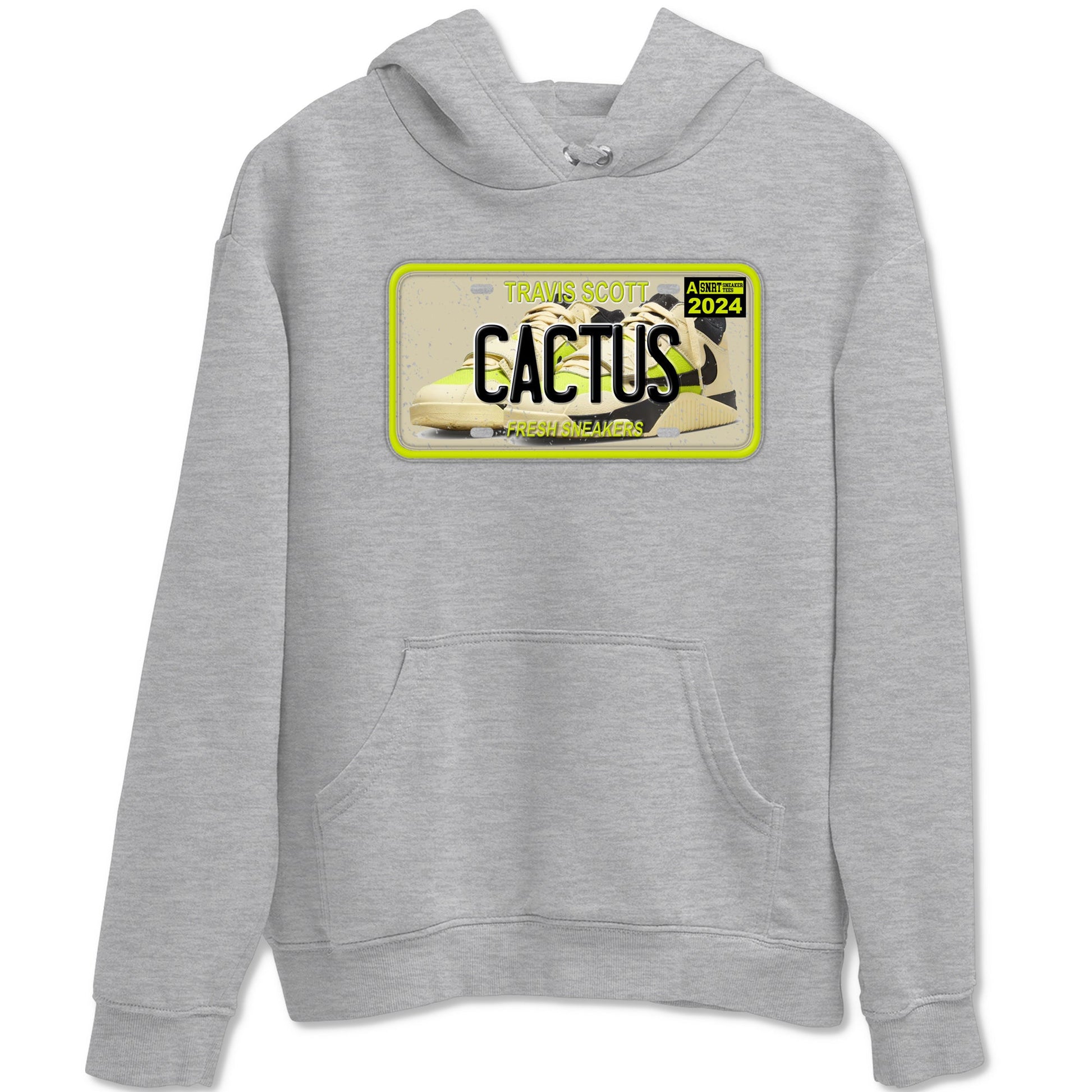 Sneaker Plate sneaker match t-shirt styled to complete your fit with the Jordan Jumpman Jack Travis Scott Bright Cactus sneakers, shown in Heather Grey 2.