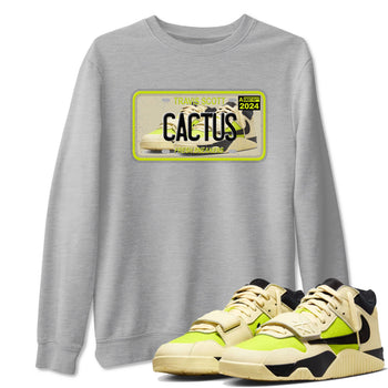 Sneaker Plate sneaker match t-shirt styled to complete your fit with the Jordan Jumpman Jack Travis Scott Bright Cactus sneakers, shown in Heather Grey 1.