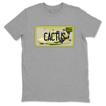Sneaker Plate sneaker match t-shirt styled to complete your fit with the Jordan Jumpman Jack Travis Scott Bright Cactus sneakers, shown in Heather Grey 2.