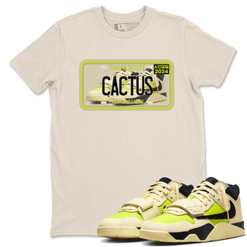 Sneaker Plate sneaker match t-shirt styled to complete your fit with the Jordan Jumpman Jack Travis Scott Bright Cactus sneakers, shown in Natural 1.