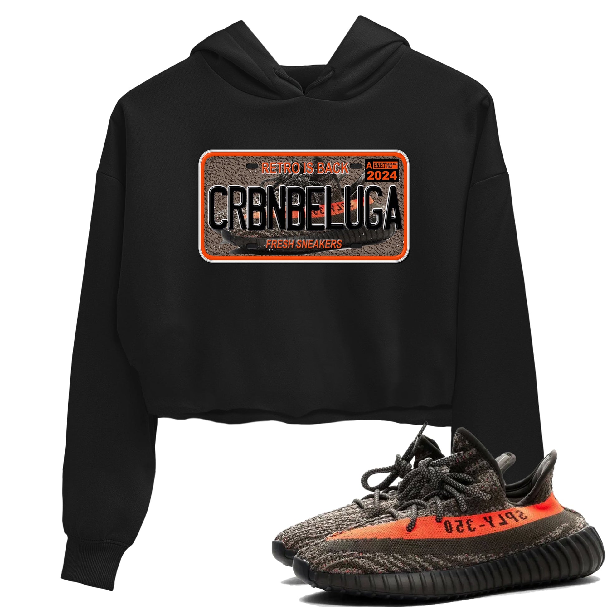 Yeezy 350 Carbon Beluga shirts to match jordans Sneaker Plate sneaker match tees Yeezy 350 Carbon Beluga match shoes to clothes SNRT Sneaker Tees unisex cotton Black 1 crop tee