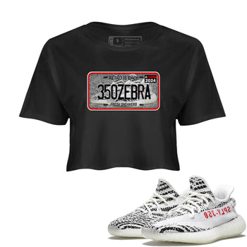 Yeezy 350 Zebra shirts to match jordans Sneaker Plate sneaker match tees Yeezy 350 Zebra match shoes to clothes SNRT Sneaker Tees unisex cotton Black 1 crop tee
