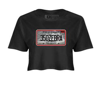 Yeezy 350 Zebra shirts to match jordans Sneaker Plate sneaker match tees Yeezy 350 Zebra match shoes to clothes SNRT Sneaker Tees unisex cotton Black 2 crop tee