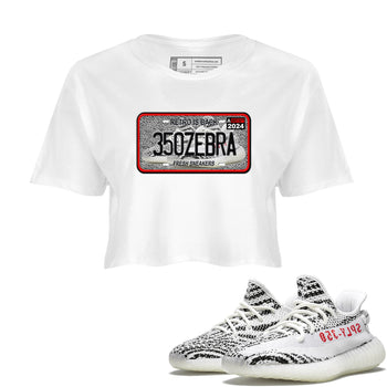 Yeezy 350 Zebra shirts to match jordans Sneaker Plate sneaker match tees Yeezy 350 Zebra match shoes to clothes SNRT Sneaker Tees unisex cotton White 1 crop tee