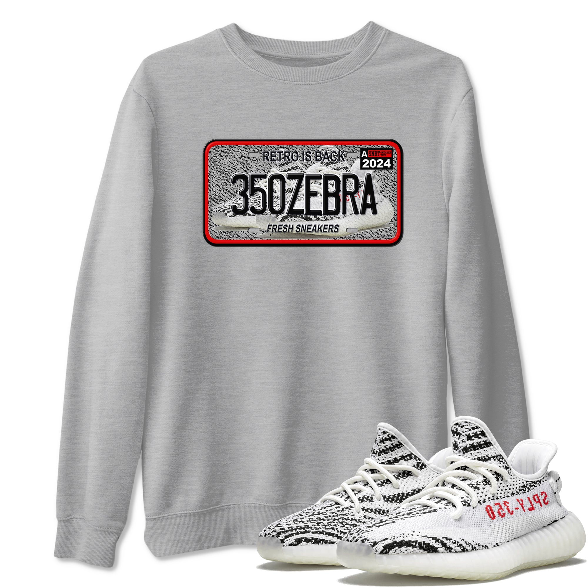 Yeezy 350 Zebra shirts to match jordans Sneaker Plate sneaker match tees Yeezy 350 Zebra match shoes to clothes SNRT Sneaker Tees unisex cotton Heather Grey 1 shirts