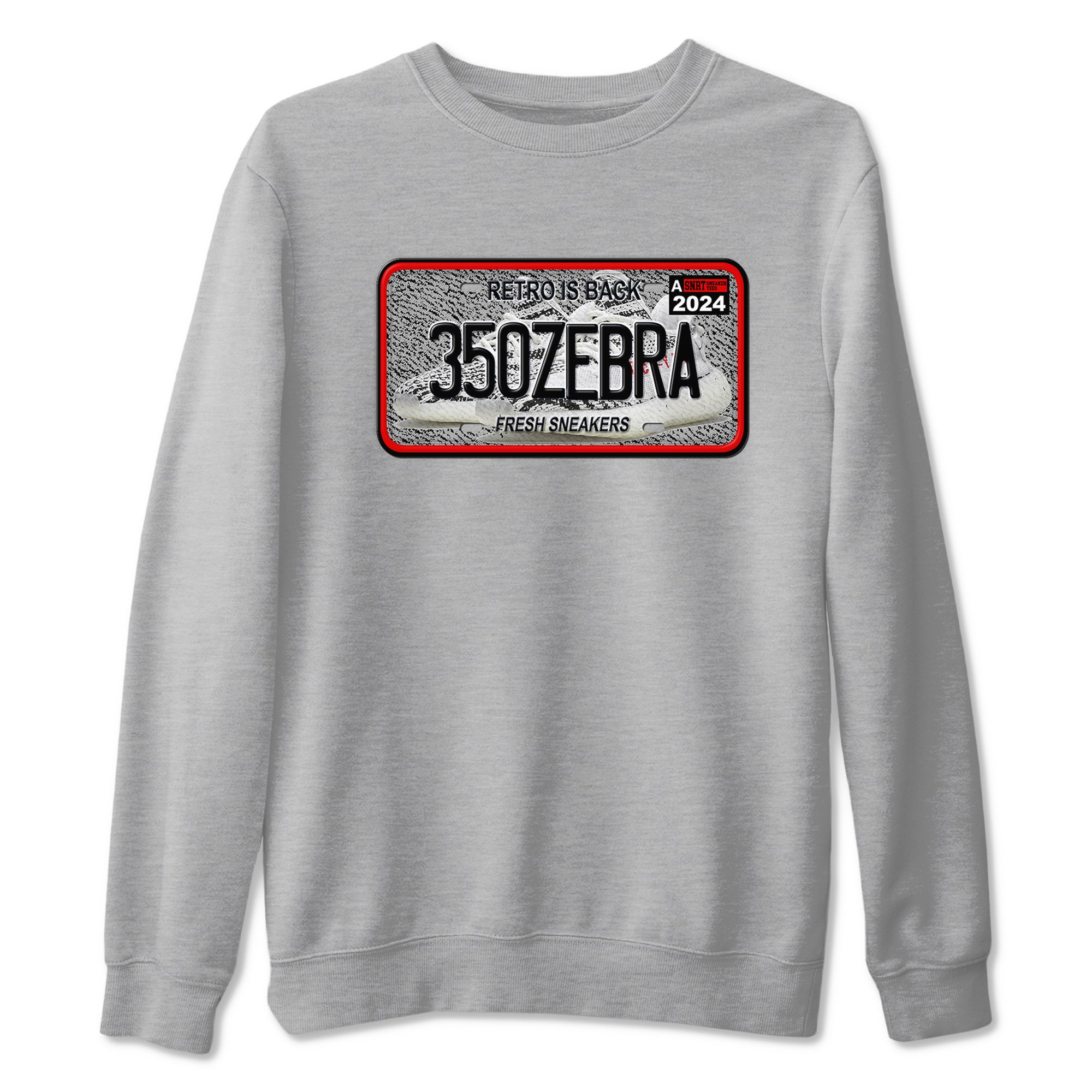 Yeezy 350 Zebra shirts to match jordans Sneaker Plate sneaker match tees Yeezy 350 Zebra match shoes to clothes SNRT Sneaker Tees unisex cotton Heather Grey 2 shirts