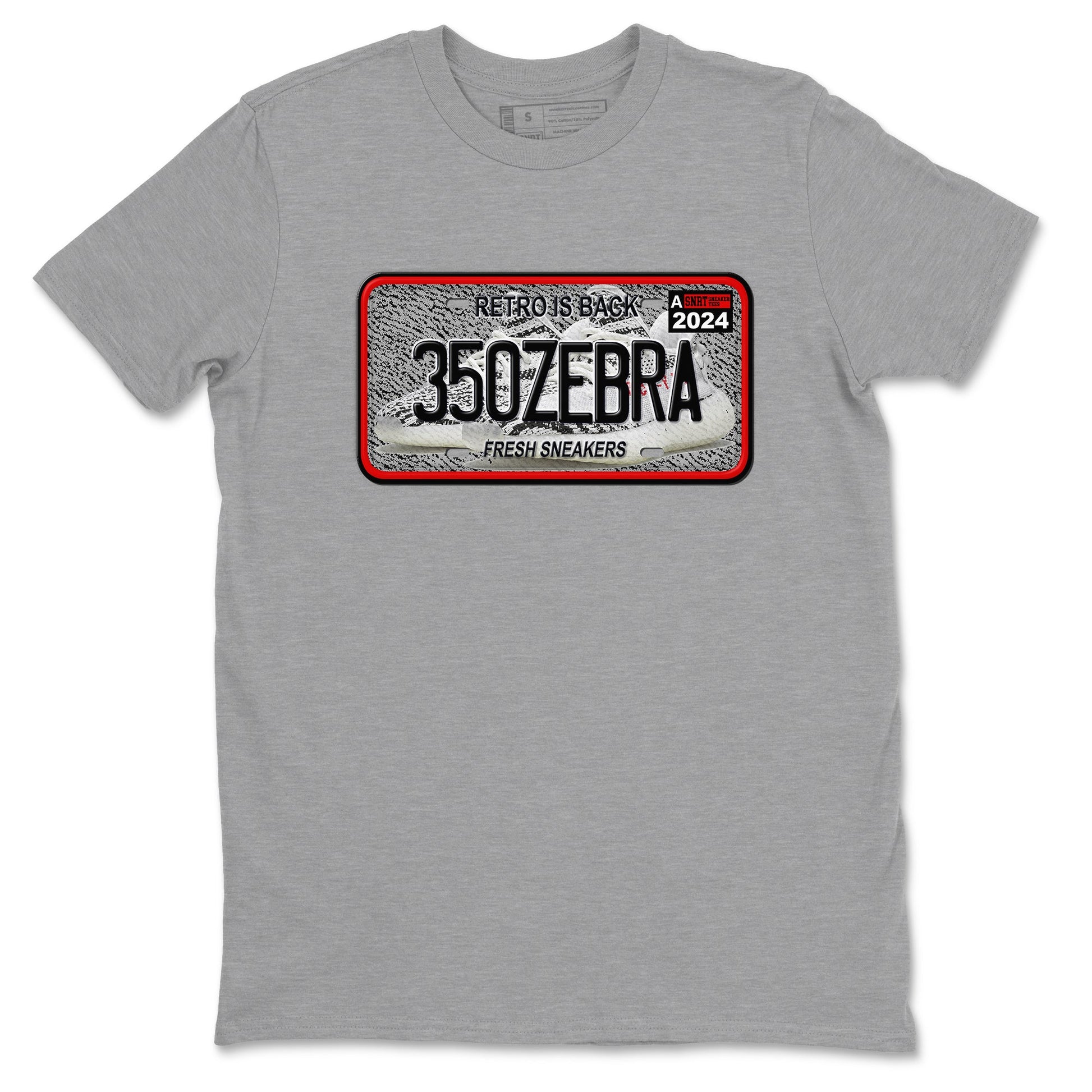 Yeezy 350 Zebra shirts to match jordans Sneaker Plate sneaker match tees Yeezy 350 Zebra match shoes to clothes SNRT Sneaker Tees unisex cotton Heather Grey 2 shirts