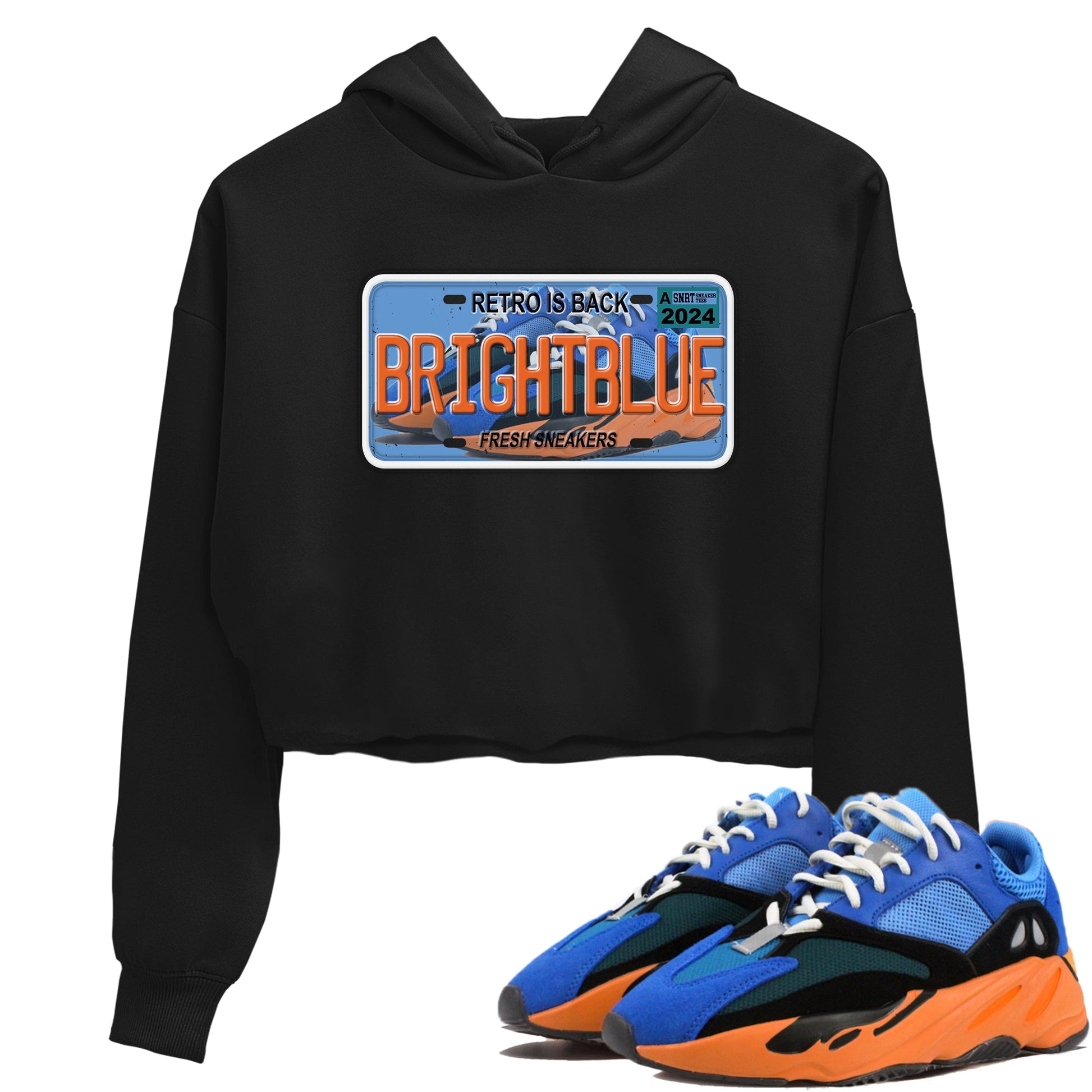 Yeezy 700 Bright Blue shirts to match jordans Sneaker Plate sneaker match tees Yeezy 700 Bright Blue match shoes to clothes SNRT Sneaker Tees unisex cotton Black 1 crop tee