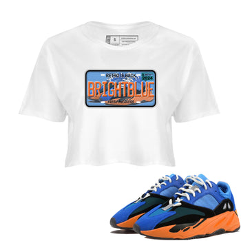 Yeezy 700 Bright Blue shirts to match jordans Sneaker Plate sneaker match tees Yeezy 700 Bright Blue match shoes to clothes SNRT Sneaker Tees unisex cotton White 1 crop tee