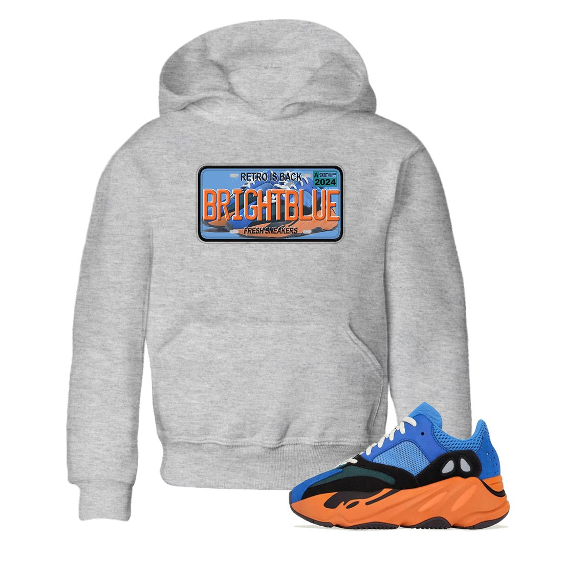 Yeezy 700 Bright Blue shirts to match jordans Sneaker Plate sneaker match tees Yeezy 700 Bright Blue match shoes to clothes SNRT Sneaker Tees Youth Baby Heather Grey 1 tee