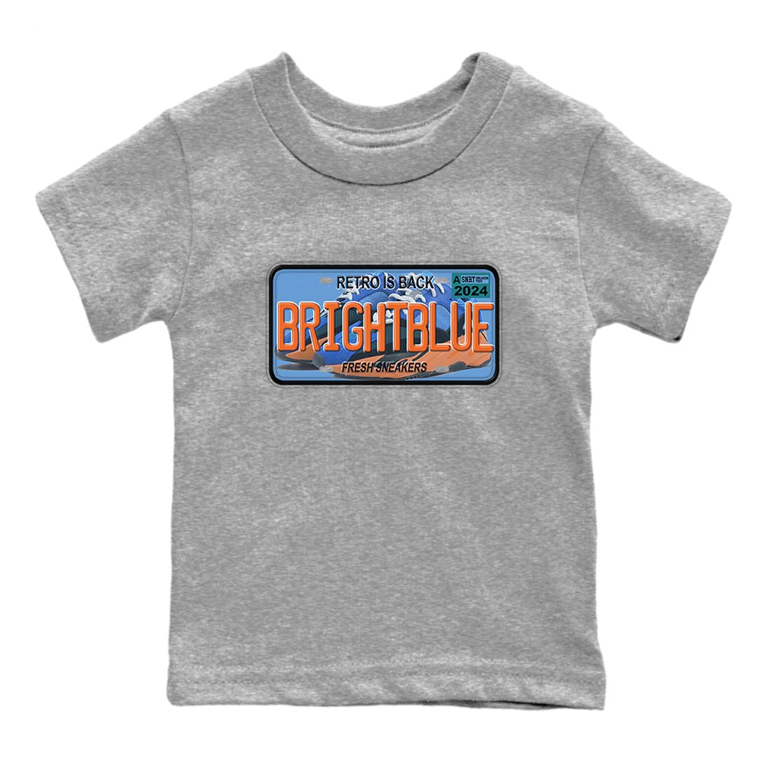 Yeezy 700 Bright Blue shirts to match jordans Sneaker Plate sneaker match tees Yeezy 700 Bright Blue match shoes to clothes SNRT Sneaker Tees Youth Baby Heather Grey 2 tee