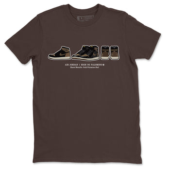 Air Jordan 1 Palomino shirt to match jordans Sneaker Prelude sneaker tees Crew Neck Jordan 1 Retro High OG Palomino SNRT Sneaker Release Tees Unisex Casual Shirts Dark Chocolate 1 T-Shirt-2