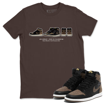 Air Jordan 1 Palomino shirt to match jordans Sneaker Prelude sneaker tees Crew Neck Jordan 1 Retro High OG Palomino SNRT Sneaker Release Tees Unisex Casual Shirts Dark Chocolate 1 T-Shirt