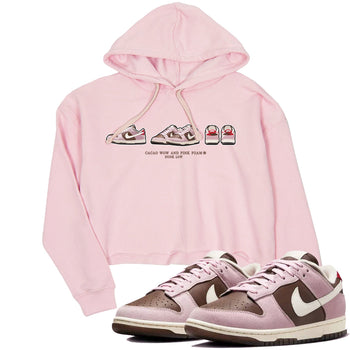 Dunk Cacao Wow And Pink Foam shirts to match jordans Sneaker Prelude sneaker match tees Dunk Cacao Wow And Pink Foam SNRT Sneaker Tees streetwear brand Pink 1 crop tee