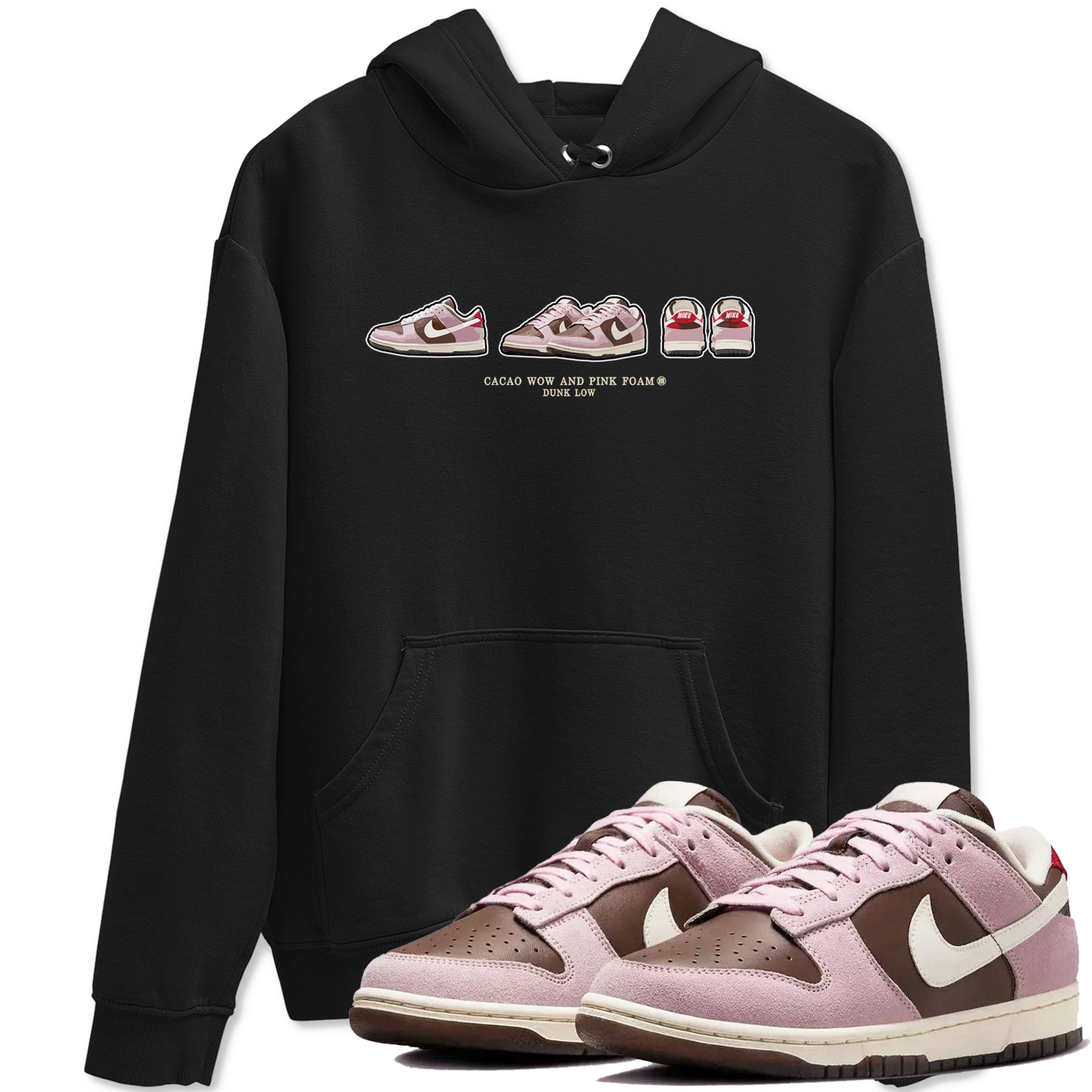 Dunk Cacao Wow And Pink Foam shirts to match jordans Sneaker Prelude sneaker match tees Dunk Cacao Wow And Pink Foam SNRT Sneaker Tees streetwear brand Black 1 unisex cotton tee