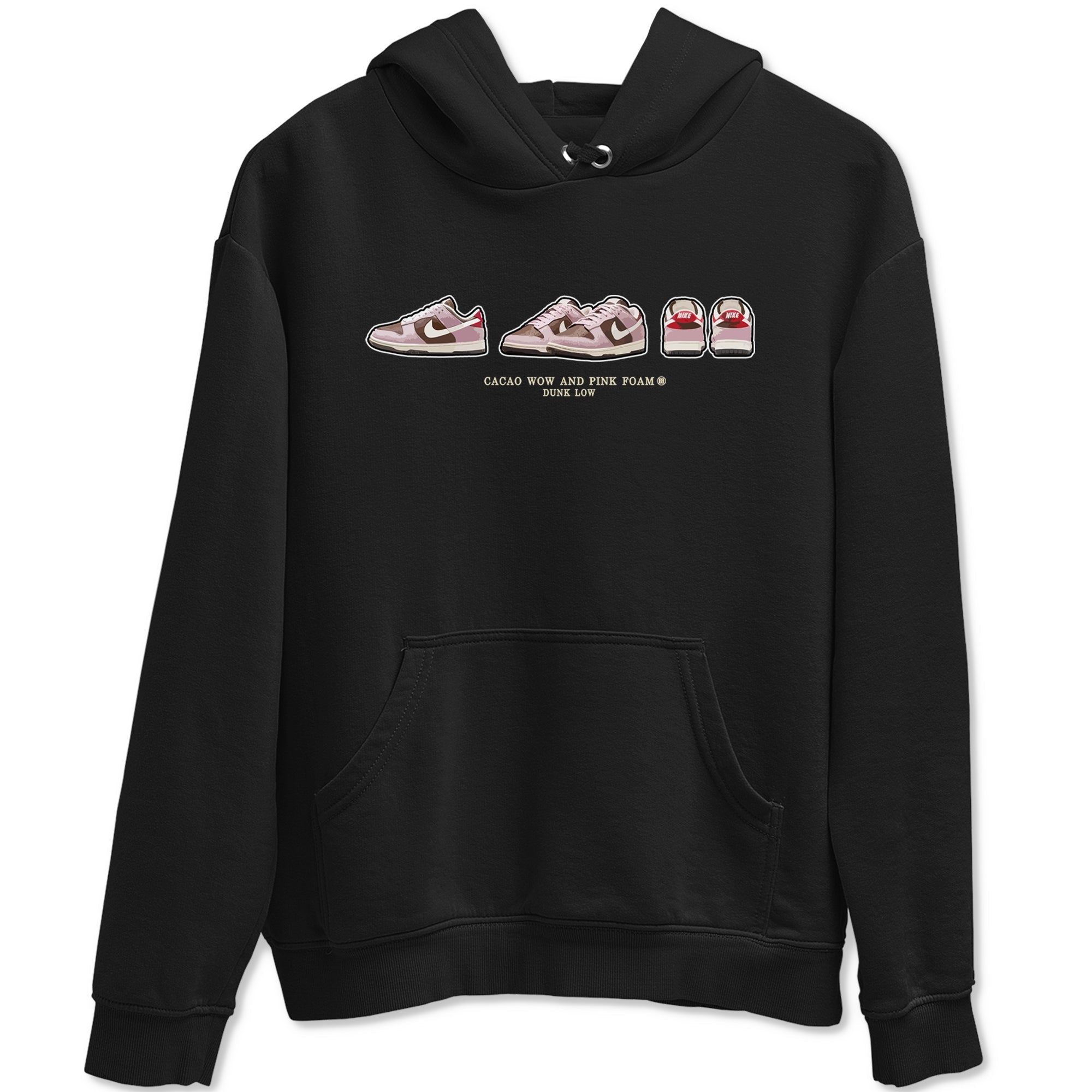 Dunk Cacao Wow And Pink Foam shirts to match jordans Sneaker Prelude sneaker match tees Dunk Cacao Wow And Pink Foam SNRT Sneaker Tees streetwear brand Black 2 unisex cotton tee