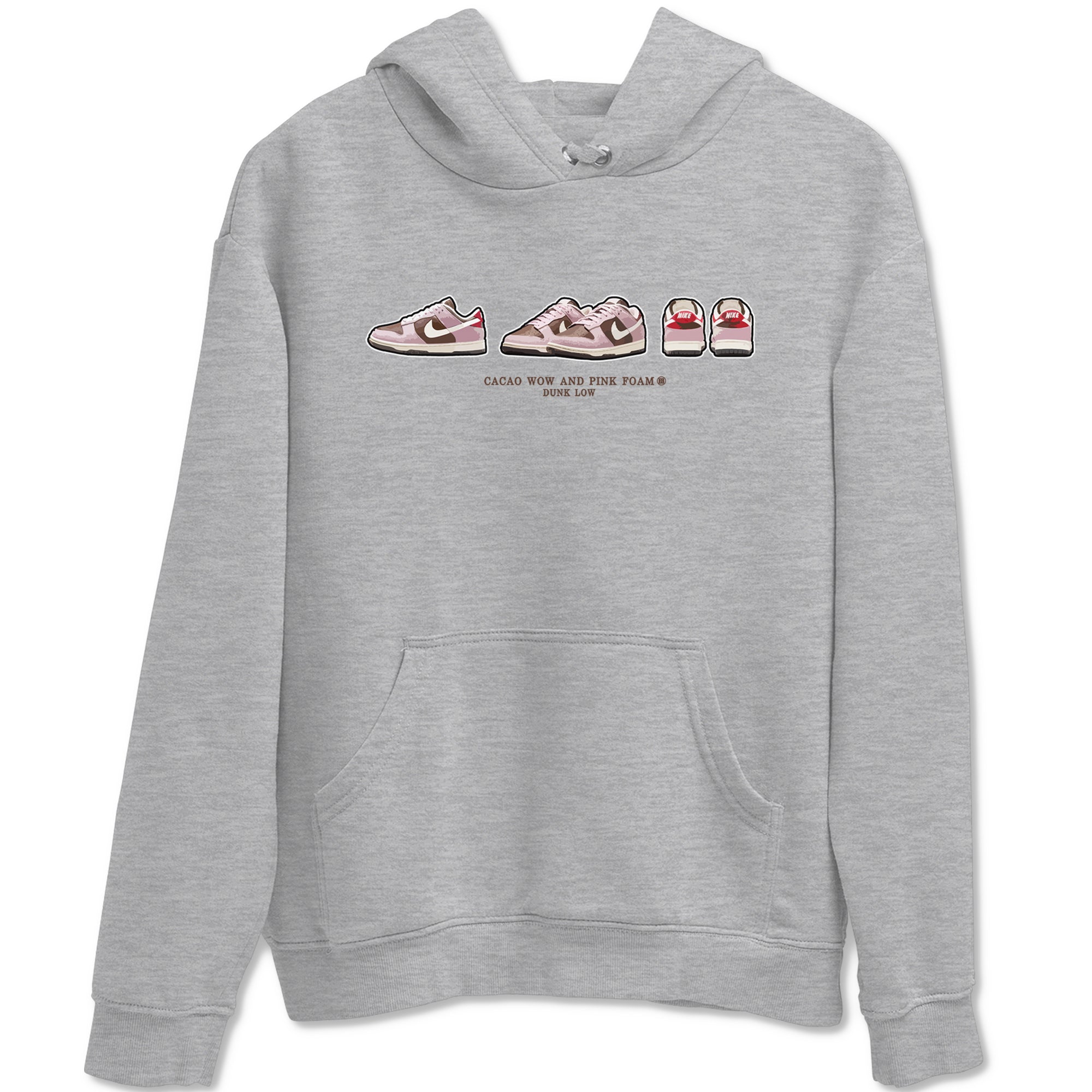 Dunk Cacao Wow And Pink Foam shirts to match jordans Sneaker Prelude sneaker match tees Dunk Cacao Wow And Pink Foam SNRT Sneaker Tees streetwear brand Heather Grey 2 unisex cotton tee