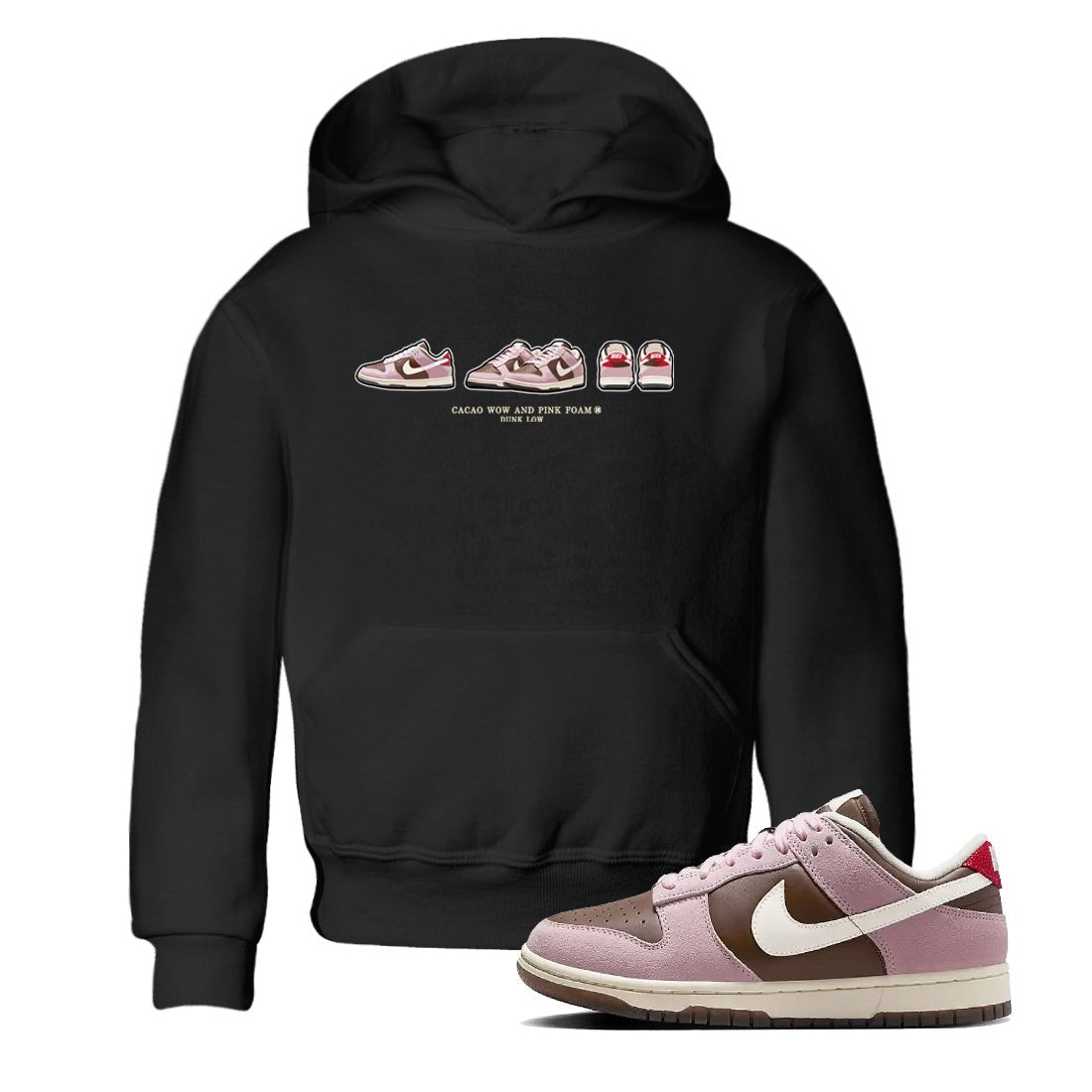 Dunk Cacao Wow And Pink Foam shirts to match jordans Sneaker Prelude sneaker match tees Dunk Cacao Wow And Pink Foam SNRT Sneaker Tees streetwear brand Baby and Youth Black 1 cotton tee