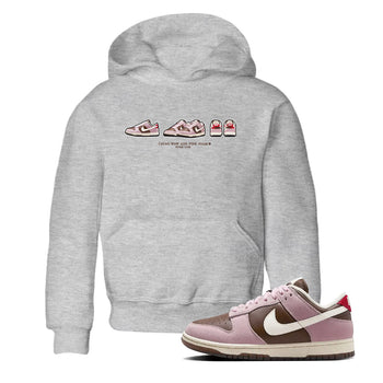 Dunk Cacao Wow And Pink Foam shirts to match jordans Sneaker Prelude sneaker match tees Dunk Cacao Wow And Pink Foam SNRT Sneaker Tees streetwear brand Baby and Youth Heather Grey 1 cotton tee