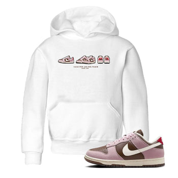 Dunk Cacao Wow And Pink Foam shirts to match jordans Sneaker Prelude sneaker match tees Dunk Cacao Wow And Pink Foam SNRT Sneaker Tees streetwear brand Baby and Youth White 1 cotton tee