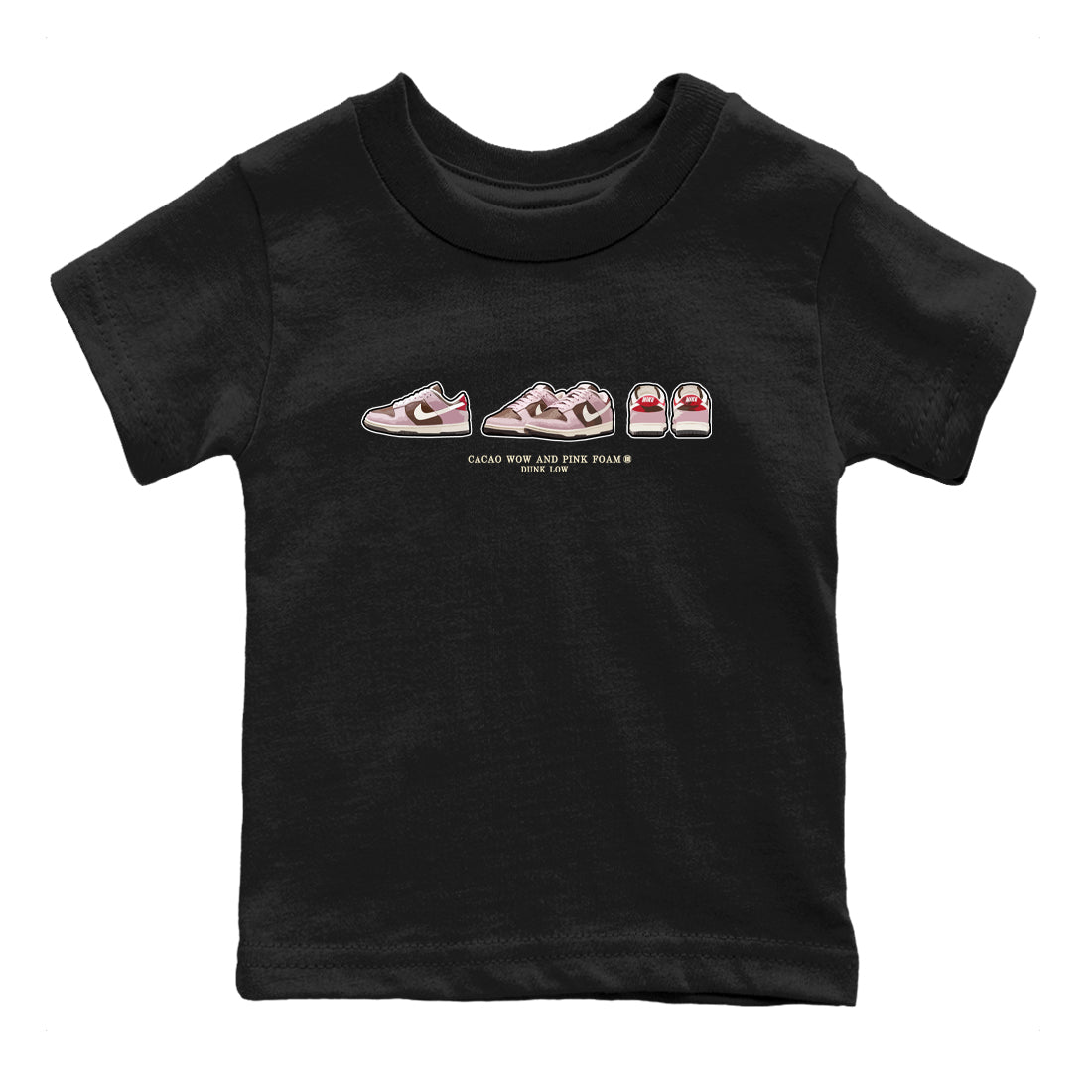 Dunk Cacao Wow And Pink Foam shirts to match jordans Sneaker Prelude sneaker match tees Dunk Cacao Wow And Pink Foam SNRT Sneaker Tees streetwear brand Baby and Youth Black 2 cotton tee