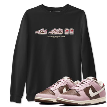 Dunk Cacao Wow And Pink Foam shirts to match jordans Sneaker Prelude sneaker match tees Dunk Cacao Wow And Pink Foam SNRT Sneaker Tees streetwear brand Black 1 unisex cotton tee