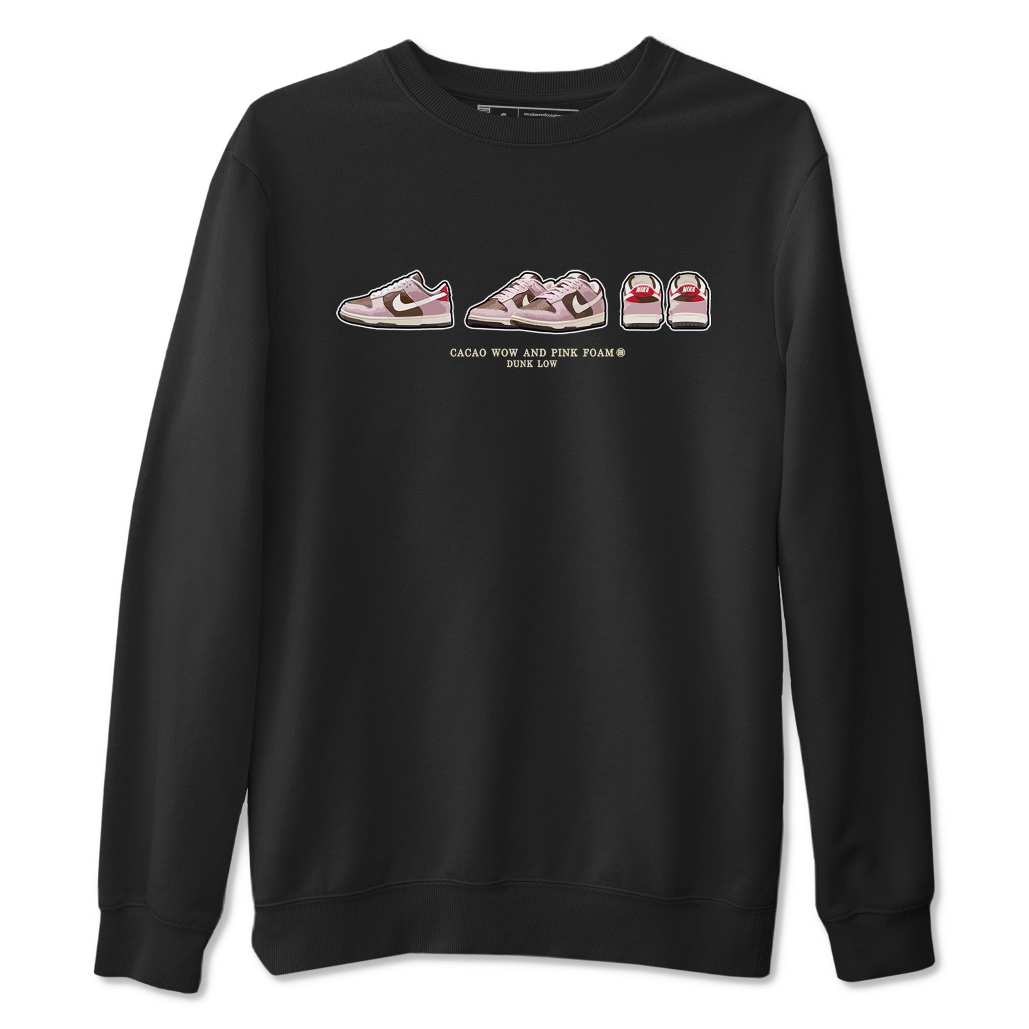 Dunk Cacao Wow And Pink Foam shirts to match jordans Sneaker Prelude sneaker match tees Dunk Cacao Wow And Pink Foam SNRT Sneaker Tees streetwear brand Black 2 unisex cotton tee