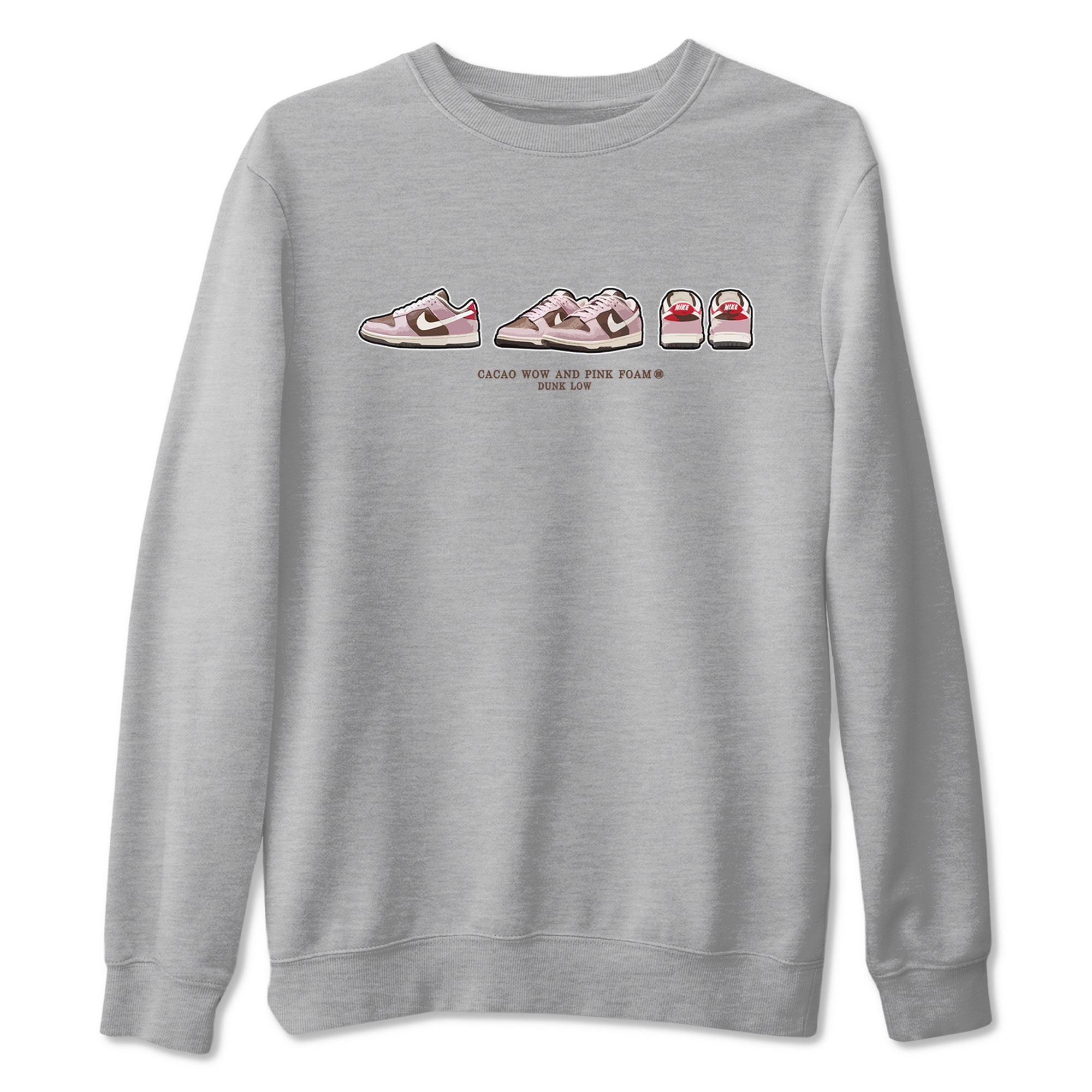 Dunk Cacao Wow And Pink Foam shirts to match jordans Sneaker Prelude sneaker match tees Dunk Cacao Wow And Pink Foam SNRT Sneaker Tees streetwear brand Heather Grey 2 unisex cotton tee