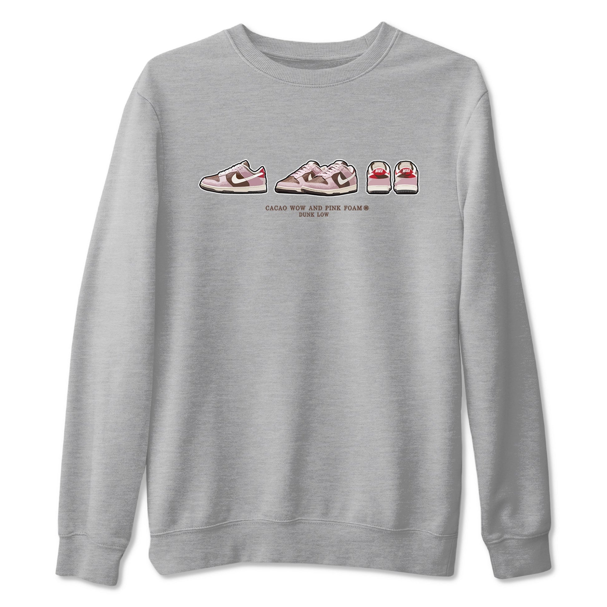 Dunk Cacao Wow And Pink Foam shirts to match jordans Sneaker Prelude sneaker match tees Dunk Cacao Wow And Pink Foam SNRT Sneaker Tees streetwear brand Heather Grey 2 unisex cotton tee