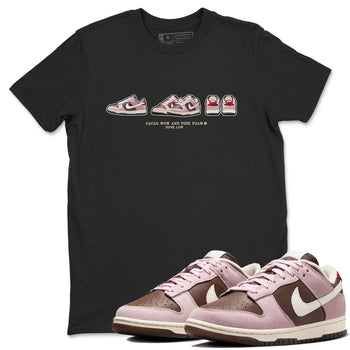 Dunk Cacao Wow And Pink Foam shirts to match jordans Sneaker Prelude sneaker match tees Dunk Cacao Wow And Pink Foam SNRT Sneaker Tees streetwear brand Black 1 unisex cotton tee