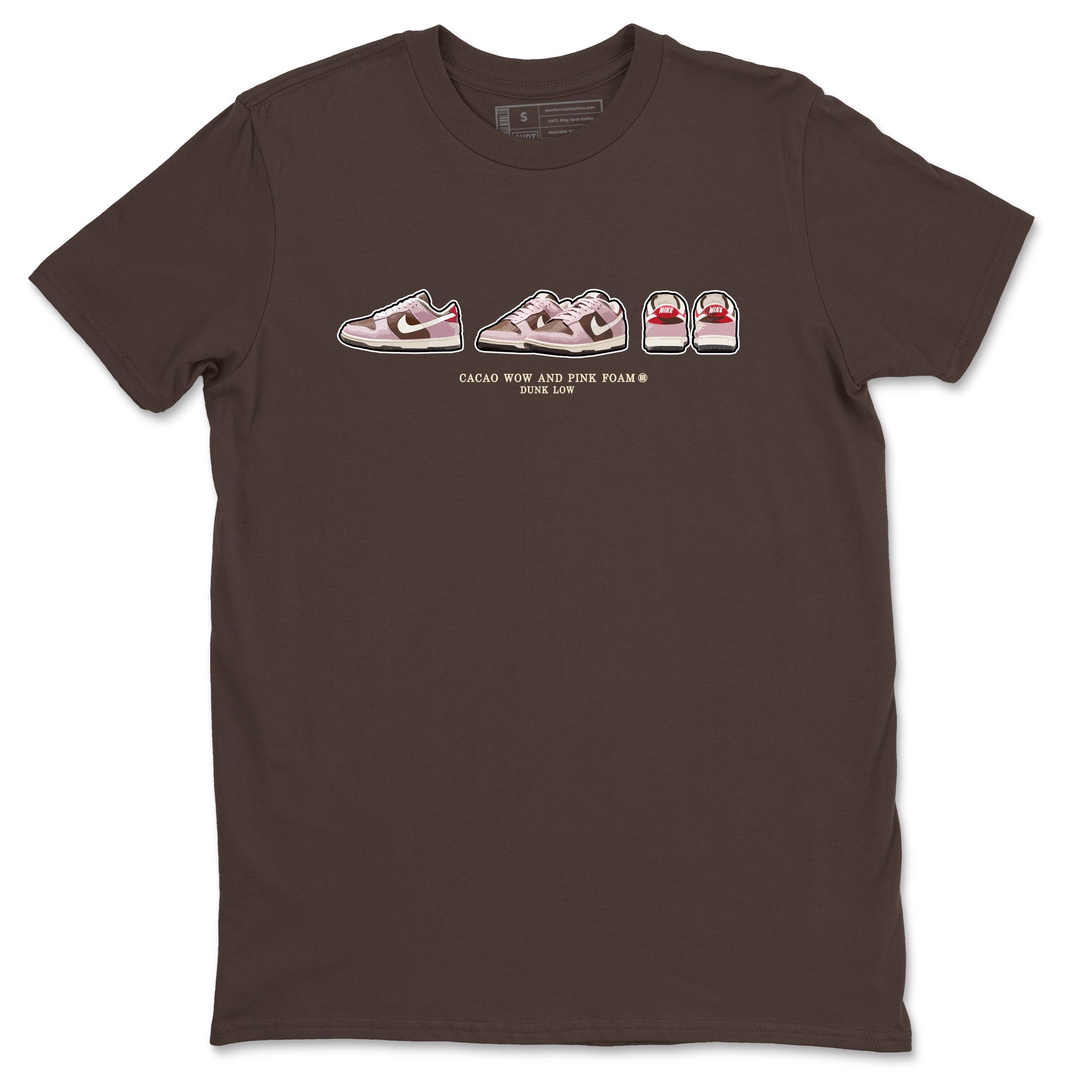 Dunk Cacao Wow And Pink Foam shirts to match jordans Sneaker Prelude sneaker match tees Dunk Cacao Wow And Pink Foam SNRT Sneaker Tees streetwear brand Dark Chocolate 2 unisex cotton tee