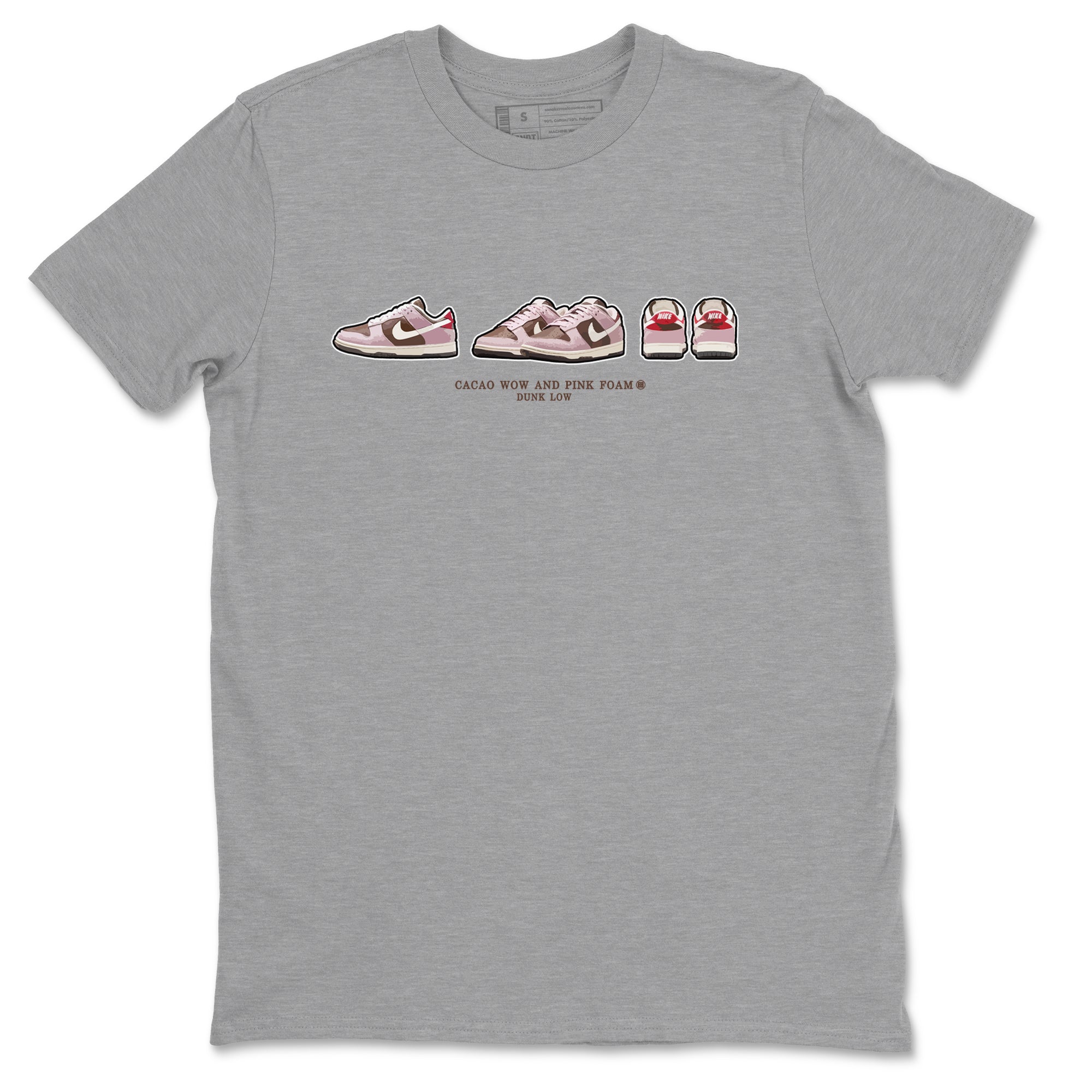 Dunk Cacao Wow And Pink Foam shirts to match jordans Sneaker Prelude sneaker match tees Dunk Cacao Wow And Pink Foam SNRT Sneaker Tees streetwear brand Heather Grey 2 unisex cotton tee