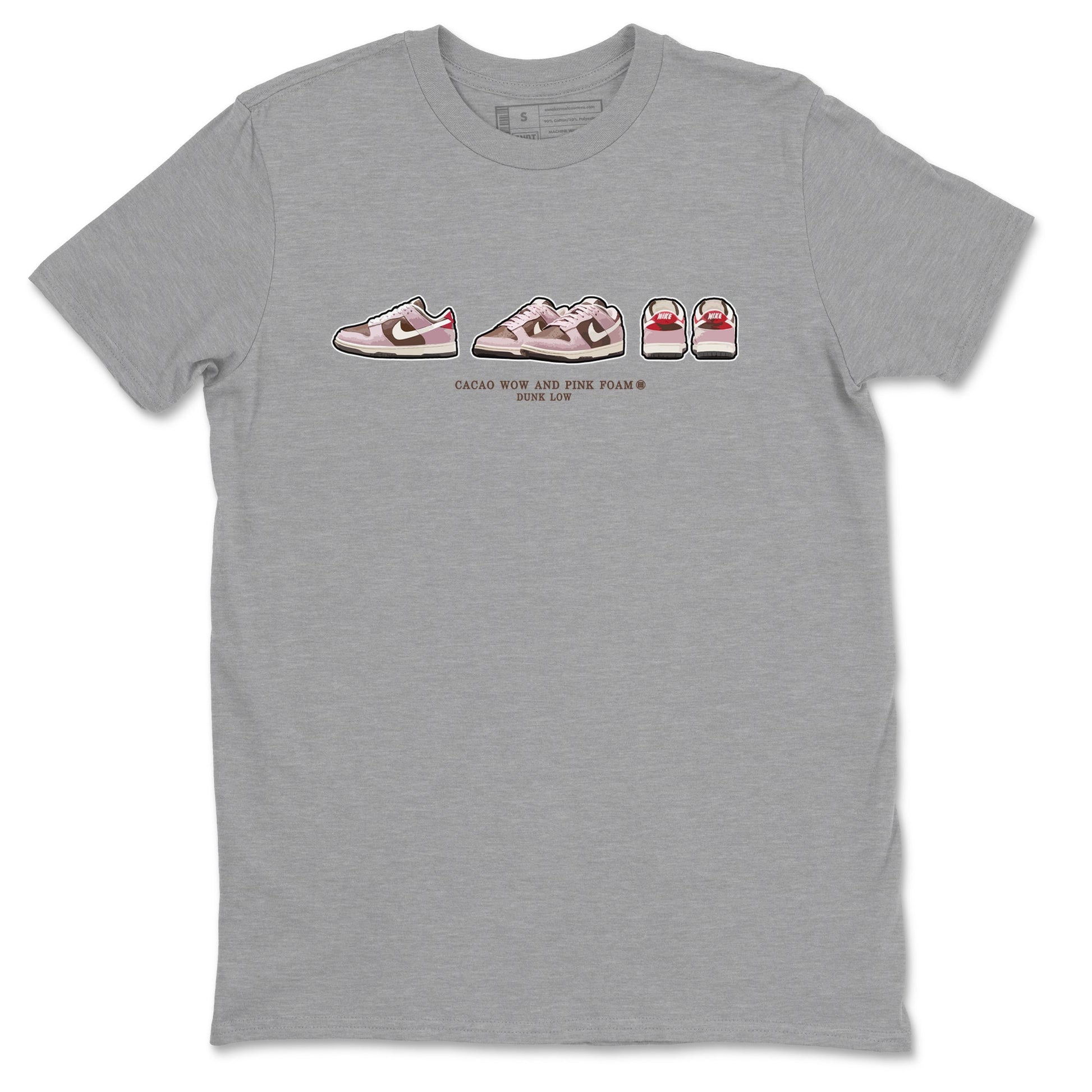 Dunk Cacao Wow And Pink Foam shirts to match jordans Sneaker Prelude sneaker match tees Dunk Cacao Wow And Pink Foam SNRT Sneaker Tees streetwear brand Heather Grey 2 unisex cotton tee