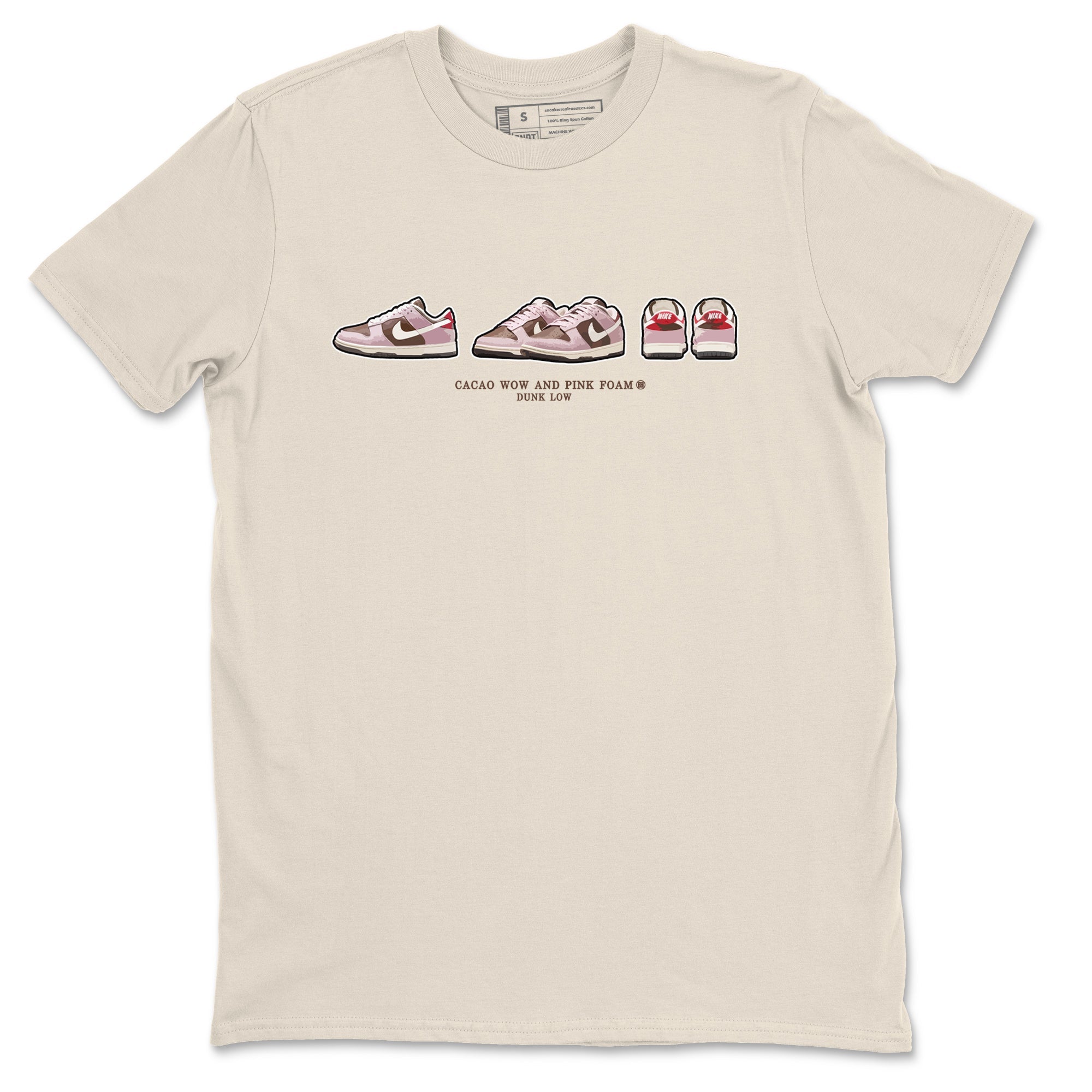 Dunk Cacao Wow And Pink Foam shirts to match jordans Sneaker Prelude sneaker match tees Dunk Cacao Wow And Pink Foam SNRT Sneaker Tees streetwear brand Natural 2 unisex cotton tee
