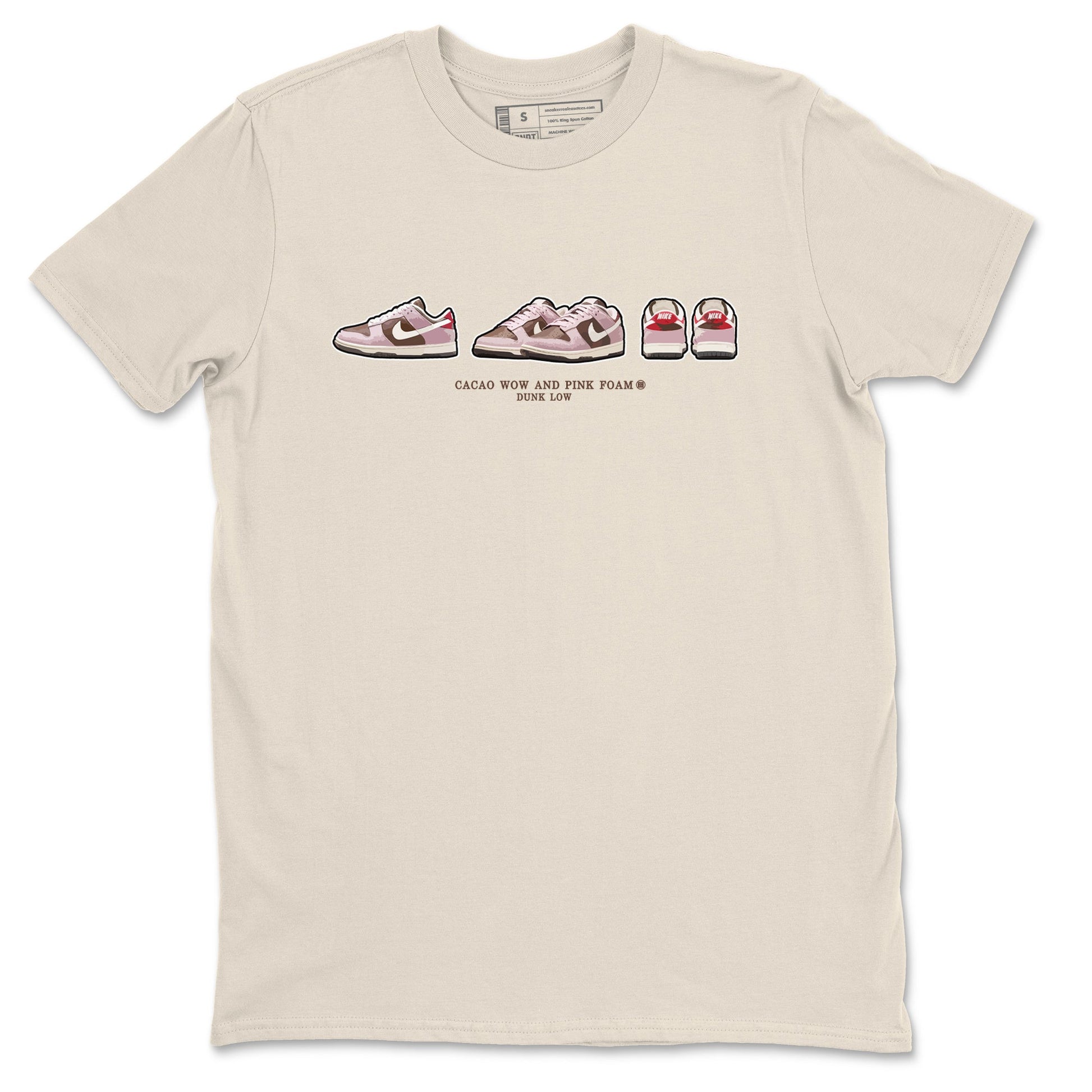 Dunk Cacao Wow And Pink Foam shirts to match jordans Sneaker Prelude sneaker match tees Dunk Cacao Wow And Pink Foam SNRT Sneaker Tees streetwear brand Natural 2 unisex cotton tee