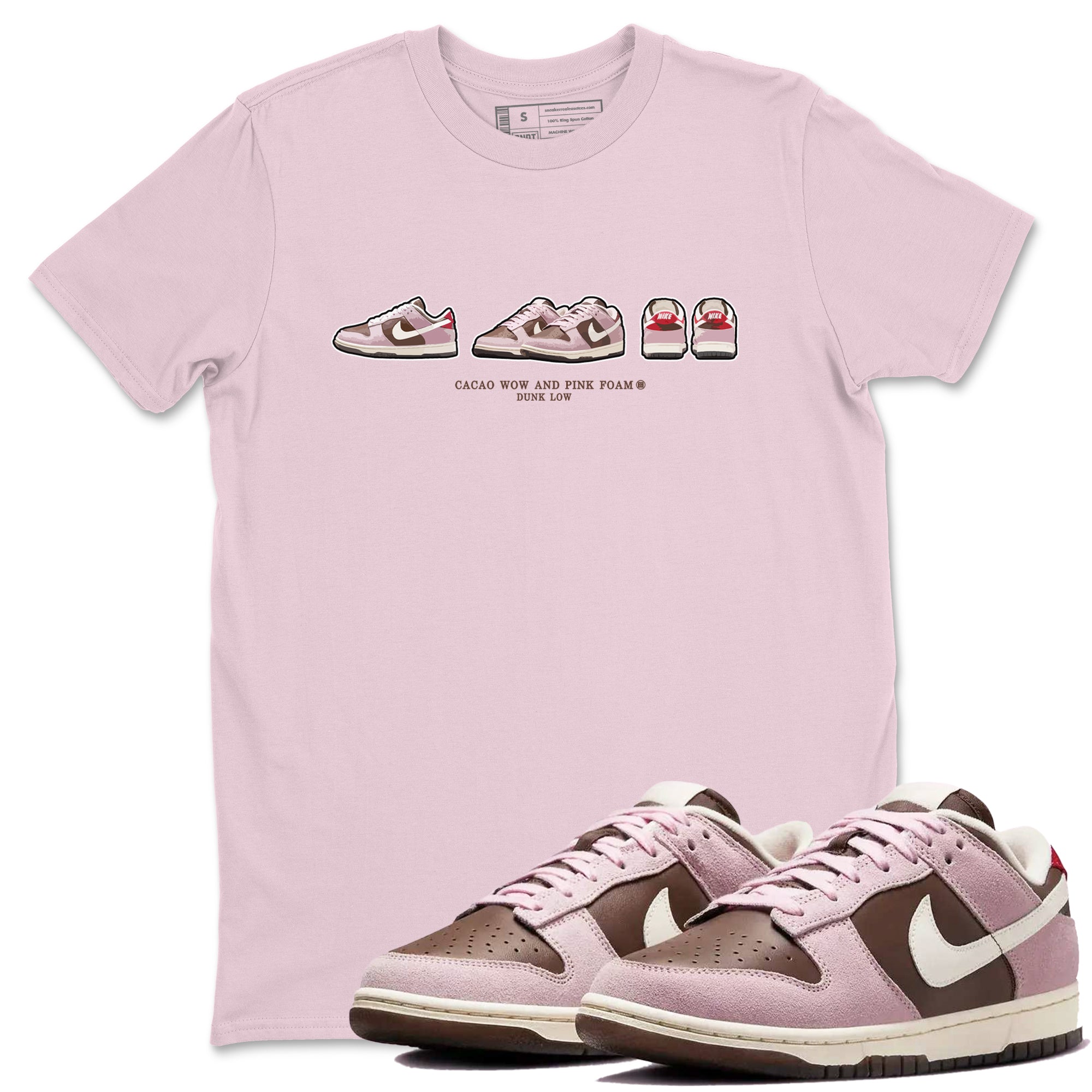 Dunk Cacao Wow And Pink Foam shirts to match jordans Sneaker Prelude sneaker match tees Dunk Cacao Wow And Pink Foam SNRT Sneaker Tees streetwear brand Pink 1 unisex cotton tee