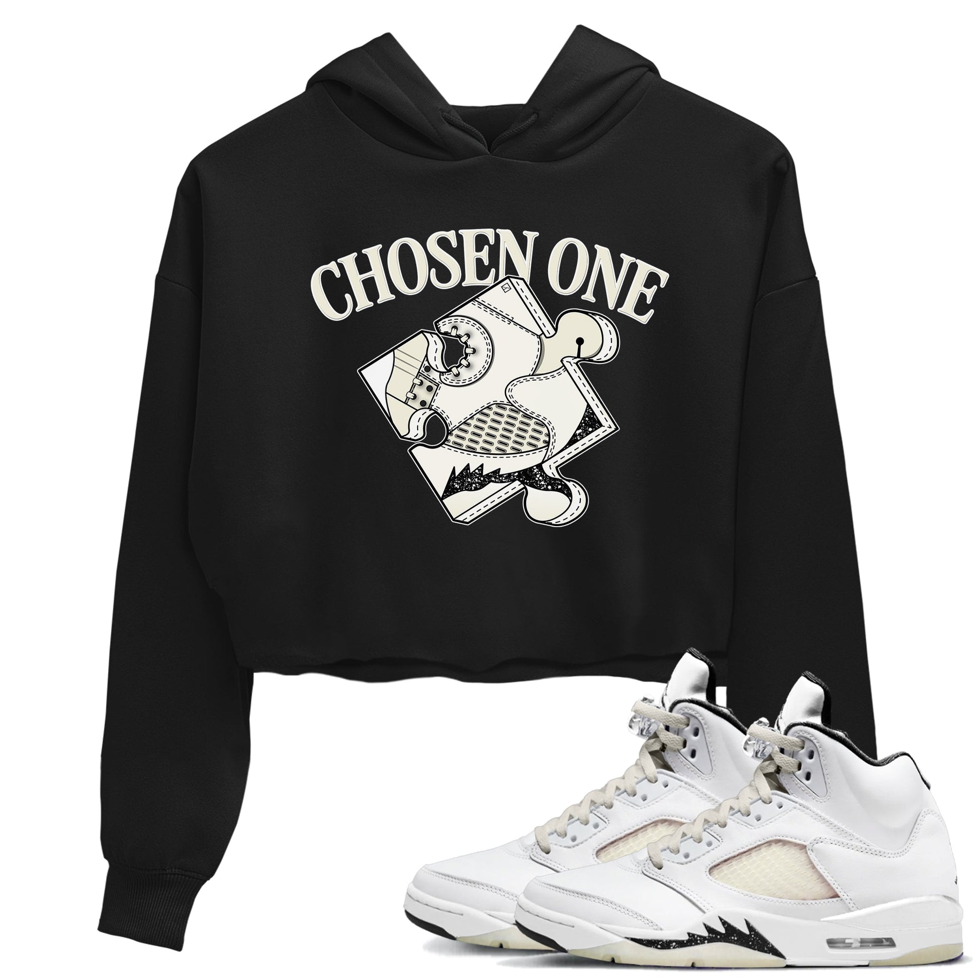 5s Sail shirt to match jordans Sneaker Puzzle sneaker tees Air Jordan 5 Sail SNRT Sneaker Release Tees Black 1 crop length shirt