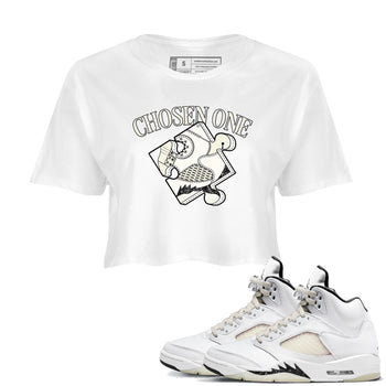 5s Sail shirt to match jordans Sneaker Puzzle sneaker tees Air Jordan 5 Sail SNRT Sneaker Release Tees White 1 crop length shirt