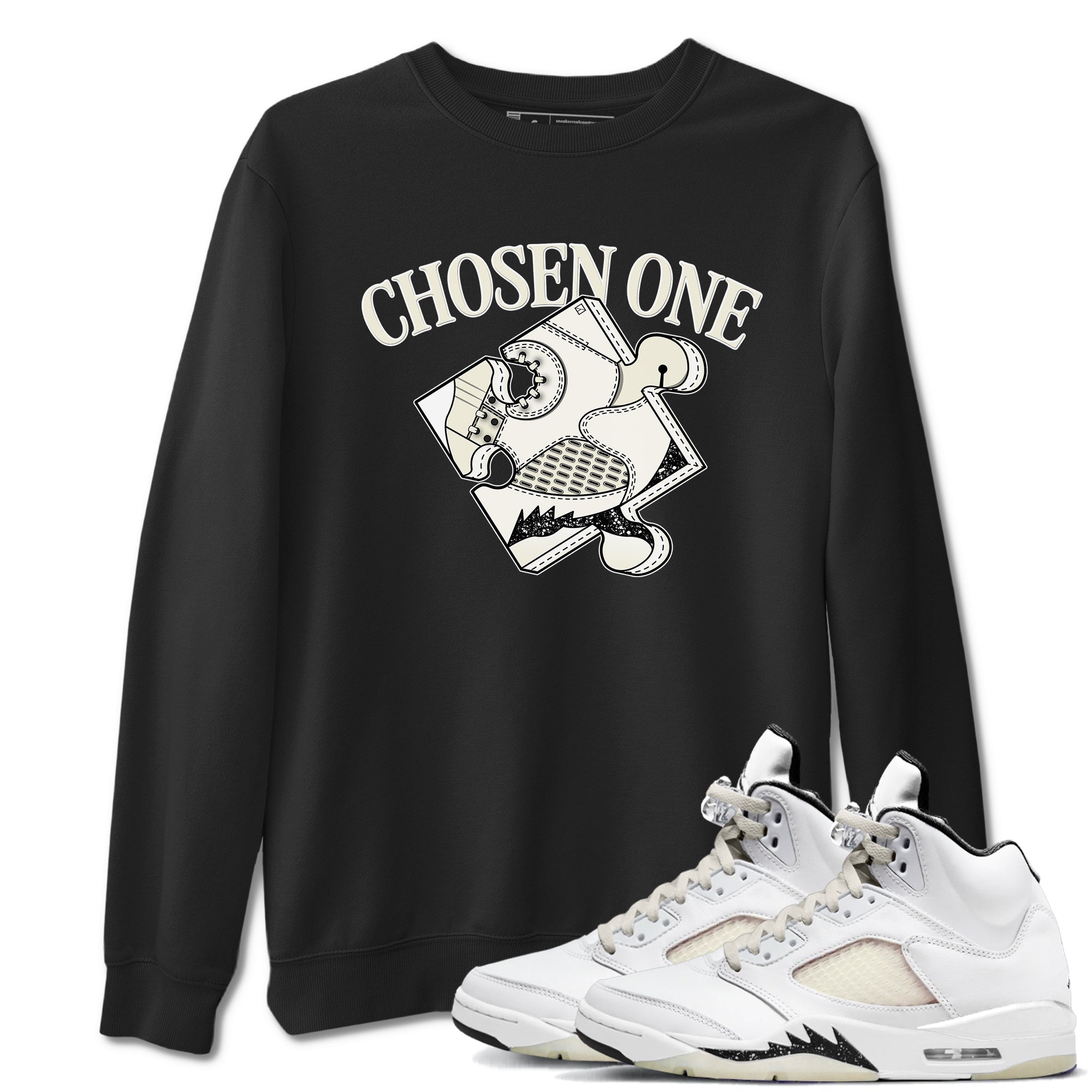 5s Sail shirt to match jordans Sneaker Puzzle sneaker tees Air Jordan 5 Sail SNRT Sneaker Release Tees unisex cotton Black 1 crew neck shirt