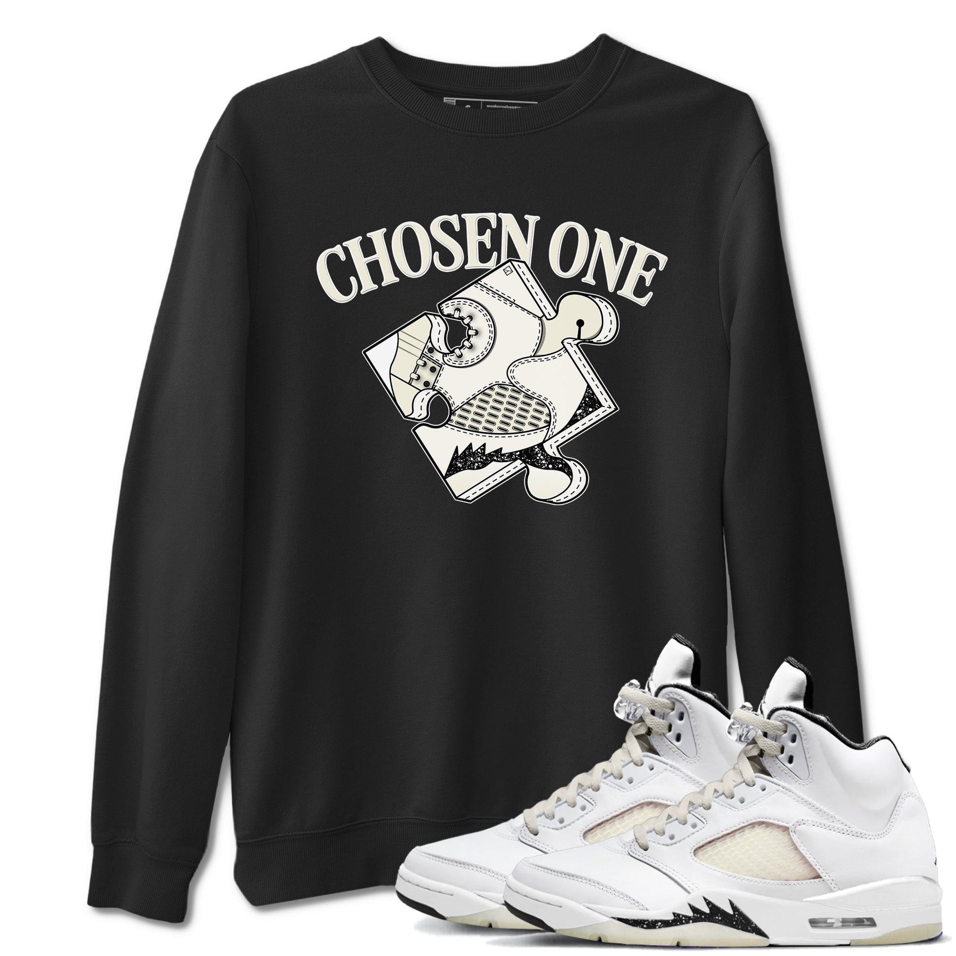 5s Sail shirt to match jordans Sneaker Puzzle sneaker tees Air Jordan 5 Sail SNRT Sneaker Release Tees unisex cotton Black 1 crew neck shirt