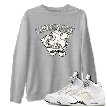 5s Sail shirt to match jordans Sneaker Puzzle sneaker tees Air Jordan 5 Sail SNRT Sneaker Release Tees unisex cotton Heather Grey 1 crew neck shirt